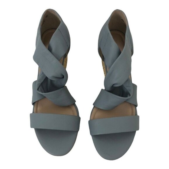 Preston & York Womens Size 6.5 Blue Marcia Raffia Wrapped Wedges - Picture 3 of 7